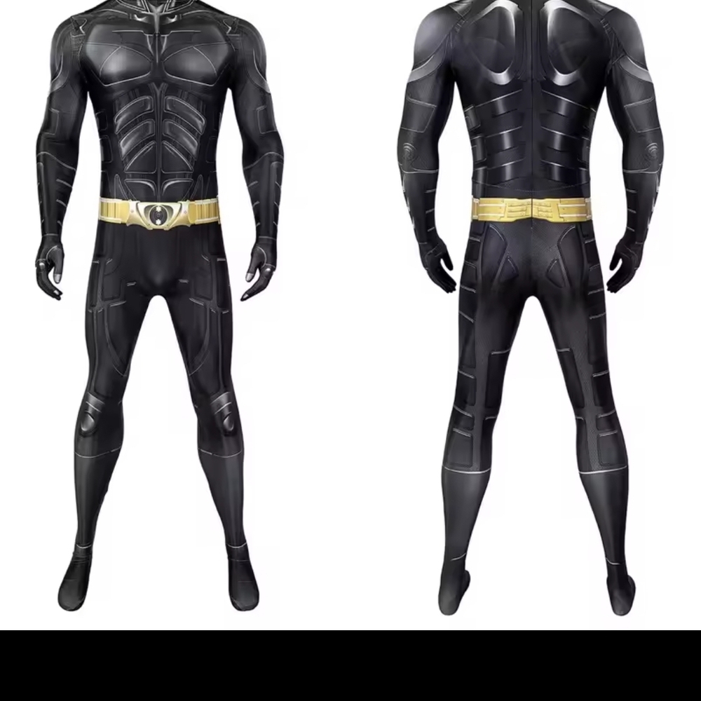 Batman Black and Gold Costume for Men Jumpsuit, No Cape